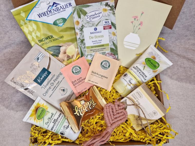 Gesundheitsbox zur Kur mit Entspannungs- und Wohlfühlprodukten